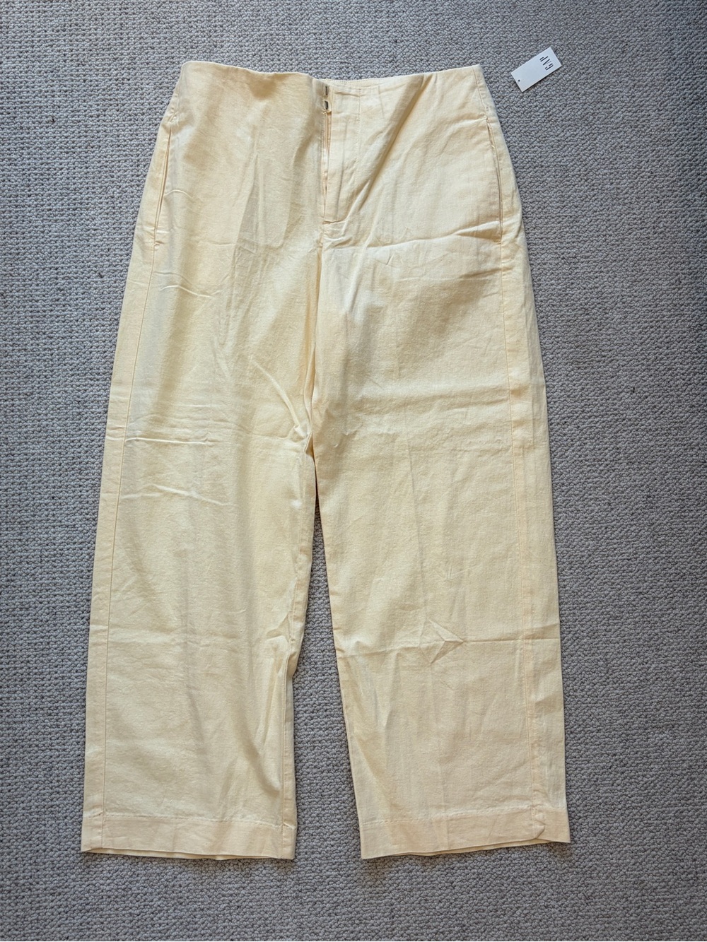 NWT Gap Cream Linen Wide Leg Pants Size 6 MSRP $89.95